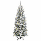 Vidaxl kunstkerstboom wit 210 cm pvc en plastic en staal en pe - afbeelding 3