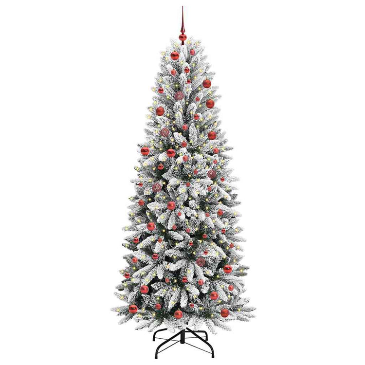 Vidaxl kunstkerstboom wit 210 cm pvc en plastic en staal en pe