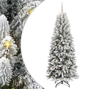 Vidaxl kunstkerstboom wit 210 cm pvc en plastic en staal en pe - afbeelding 2