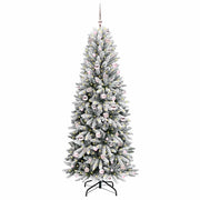 Vidaxl kunstkerstboom wit 210 cm pvc en plastic en staal en pe - afbeelding 3