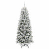 Vidaxl kunstkerstboom wit 210 cm pvc en plastic en staal en pe