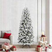 Vidaxl kunstkerstboom wit 210 cm pvc en plastic en staal en pe - afbeelding 1