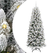 Vidaxl kunstkerstboom wit 210 cm pvc en plastic en staal en pe - afbeelding 2
