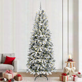 Vidaxl kunstkerstboom wit 240 cm pvc en plastic en staal en pe - afbeelding 1