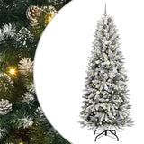 Vidaxl kunstkerstboom wit 240 cm pvc en plastic en staal en pe - afbeelding 2