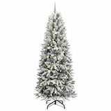 Vidaxl kunstkerstboom wit 240 cm pvc en plastic en staal en pe - afbeelding 3