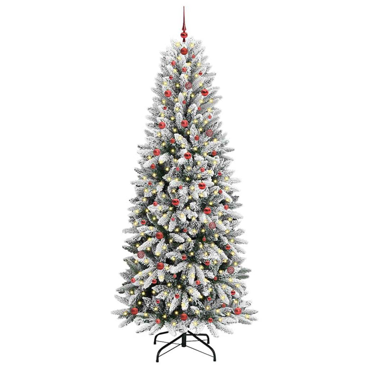 Vidaxl kunstkerstboom wit 240 cm pvc en plastic en staal en pe