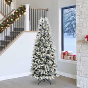 Vidaxl kunstkerstboom wit 240 cm pvc en plastic en staal en pe - afbeelding 1