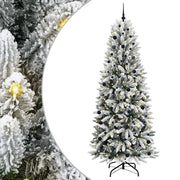 Vidaxl kunstkerstboom wit 240 cm pvc en plastic en staal en pe - afbeelding 2
