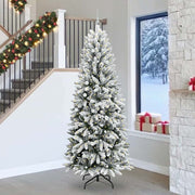 Vidaxl kunstkerstboom wit 240 cm pvc en plastic en staal en pe - afbeelding 1