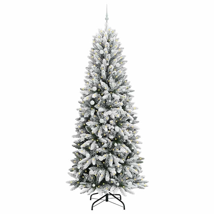 Vidaxl kunstkerstboom wit 240 cm pvc en plastic en staal en pe