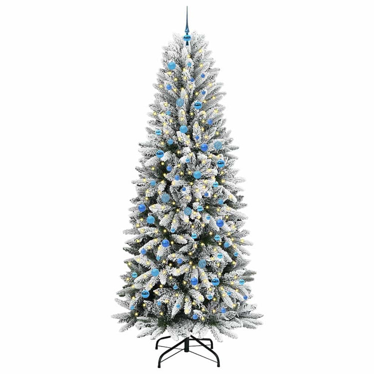 Vidaxl kunstkerstboom wit 240 cm pvc en plastic en staal en pe