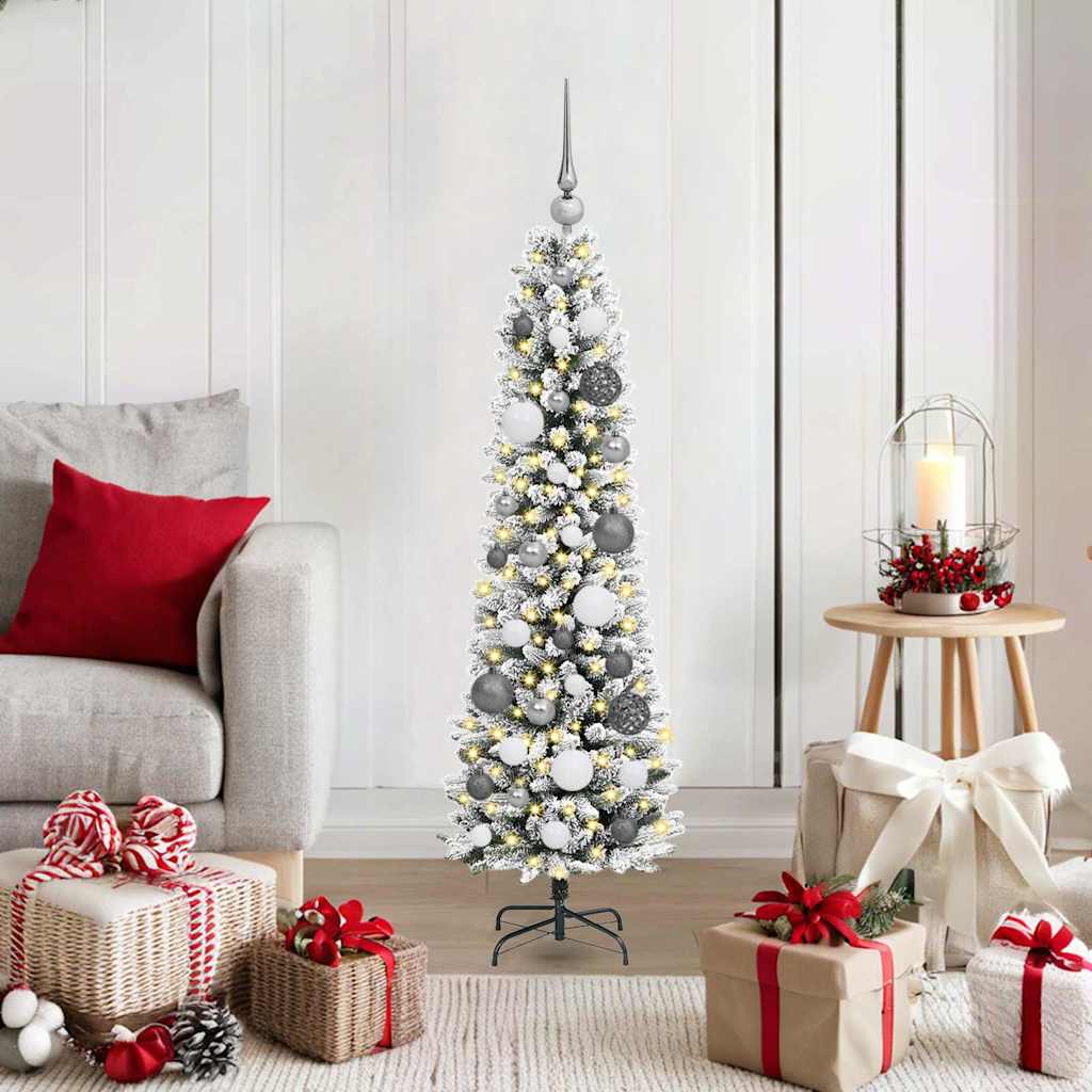 Vidaxl kunstkerstboom met 150 led wit 120 cm pvc en metaal en plastic