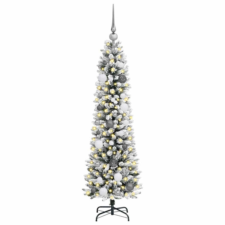 Vidaxl kunstkerstboom met 150 led wit 150 cm pvc en metaal en plastic