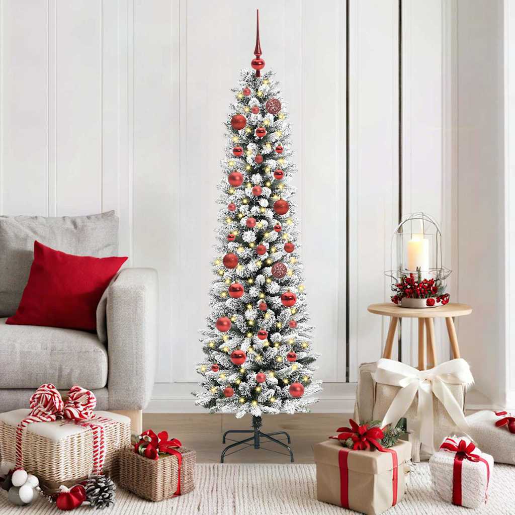 Vidaxl kunstkerstboom wit 150 cm pvc en metaal en plastic