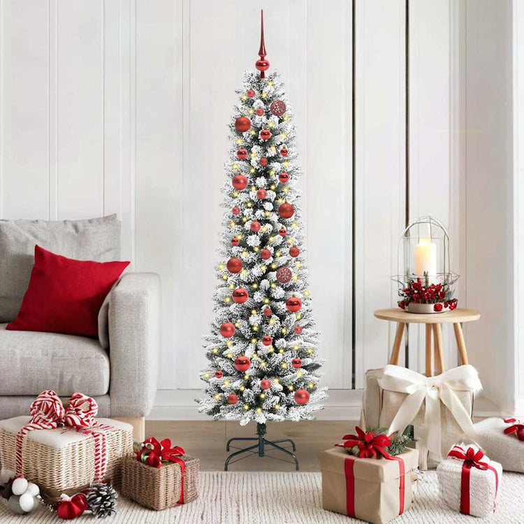 Vidaxl kunstkerstboom wit 150 cm pvc en metaal en plastic