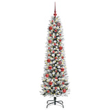 Vidaxl kunstkerstboom wit 150 cm pvc en metaal en plastic - afbeelding 3