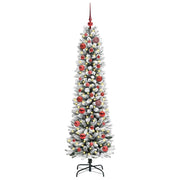 Vidaxl kunstkerstboom wit 150 cm pvc en metaal en plastic - afbeelding 3