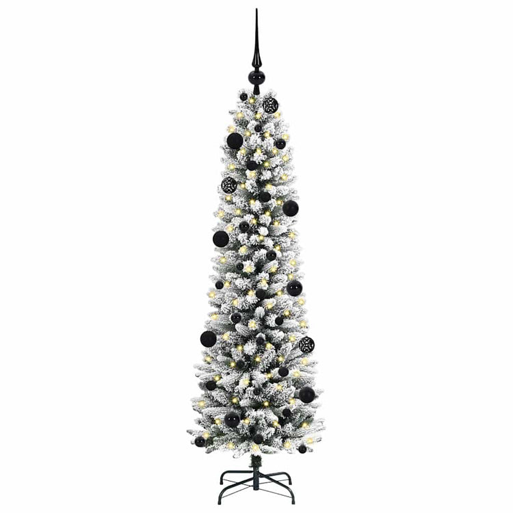 Vidaxl kunstkerstboom wit 150 cm pvc en metaal en plastic
