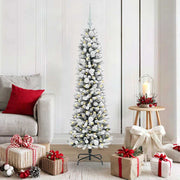 Vidaxl kunstkerstboom wit 150 cm pvc en metaal en plastic - afbeelding 1