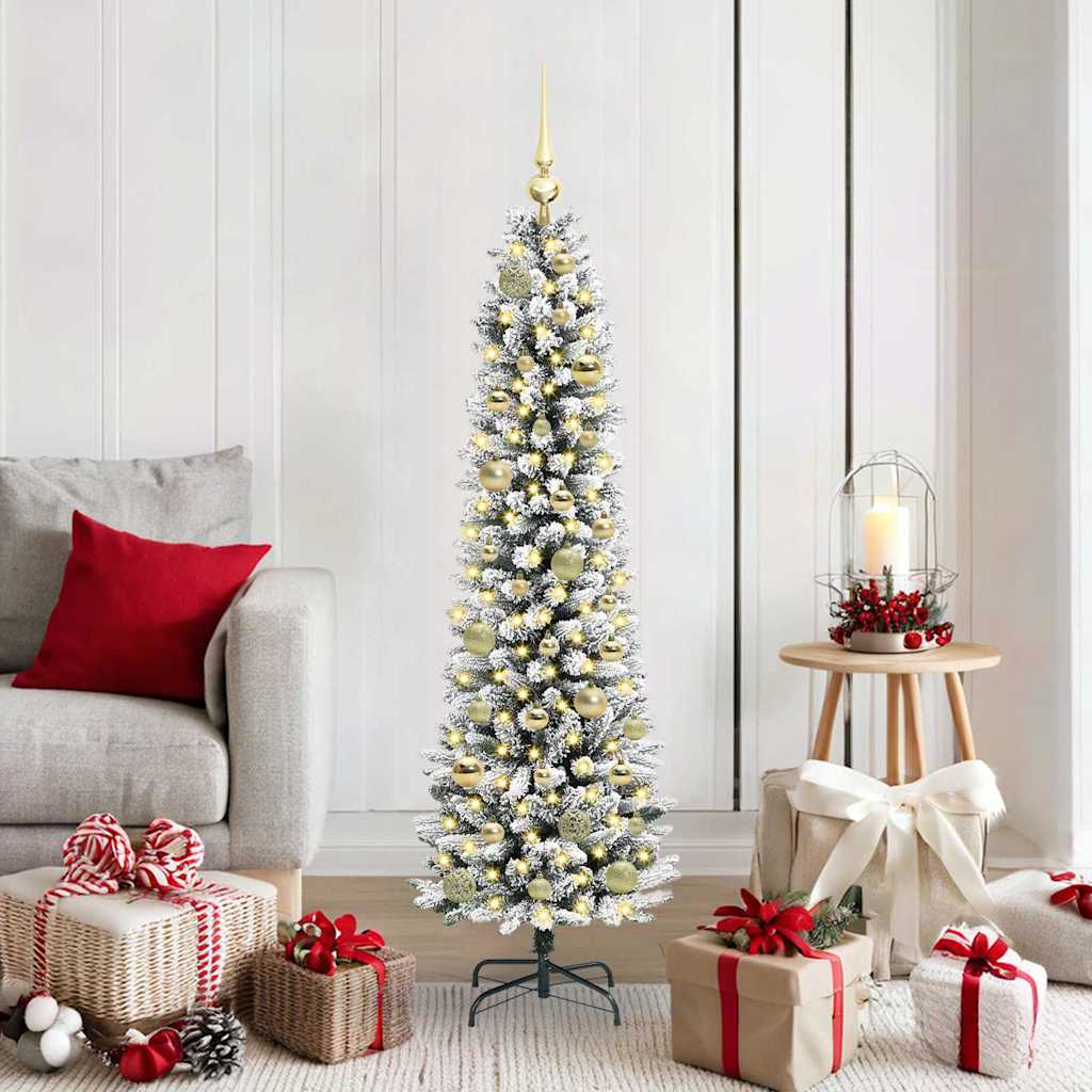 Vidaxl kunstkerstboom wit 150 cm pvc en metaal en plastic