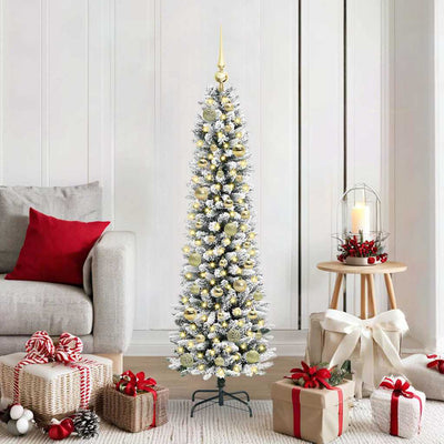 Vidaxl kunstkerstboom wit 150 cm pvc en metaal en plastic