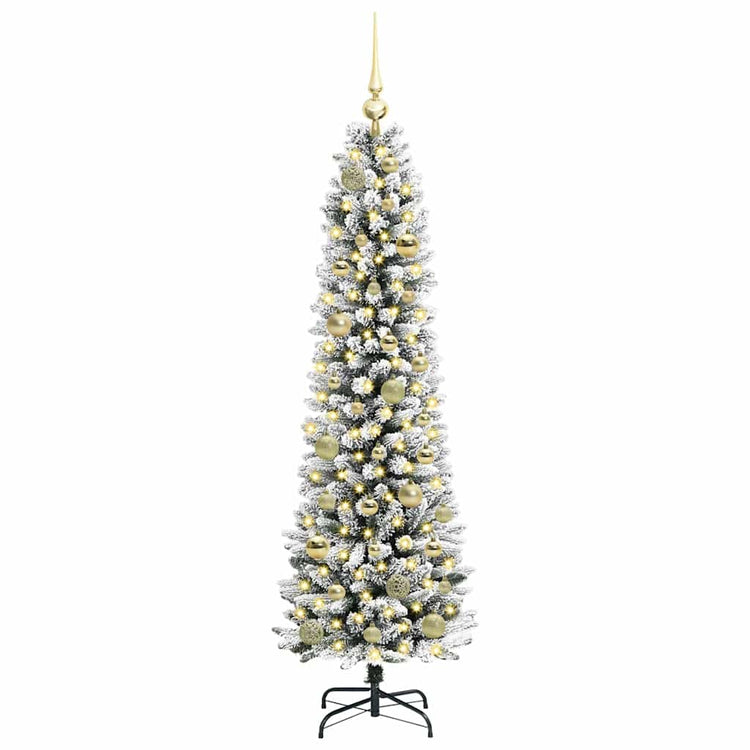 Vidaxl kunstkerstboom wit 150 cm pvc en metaal en plastic