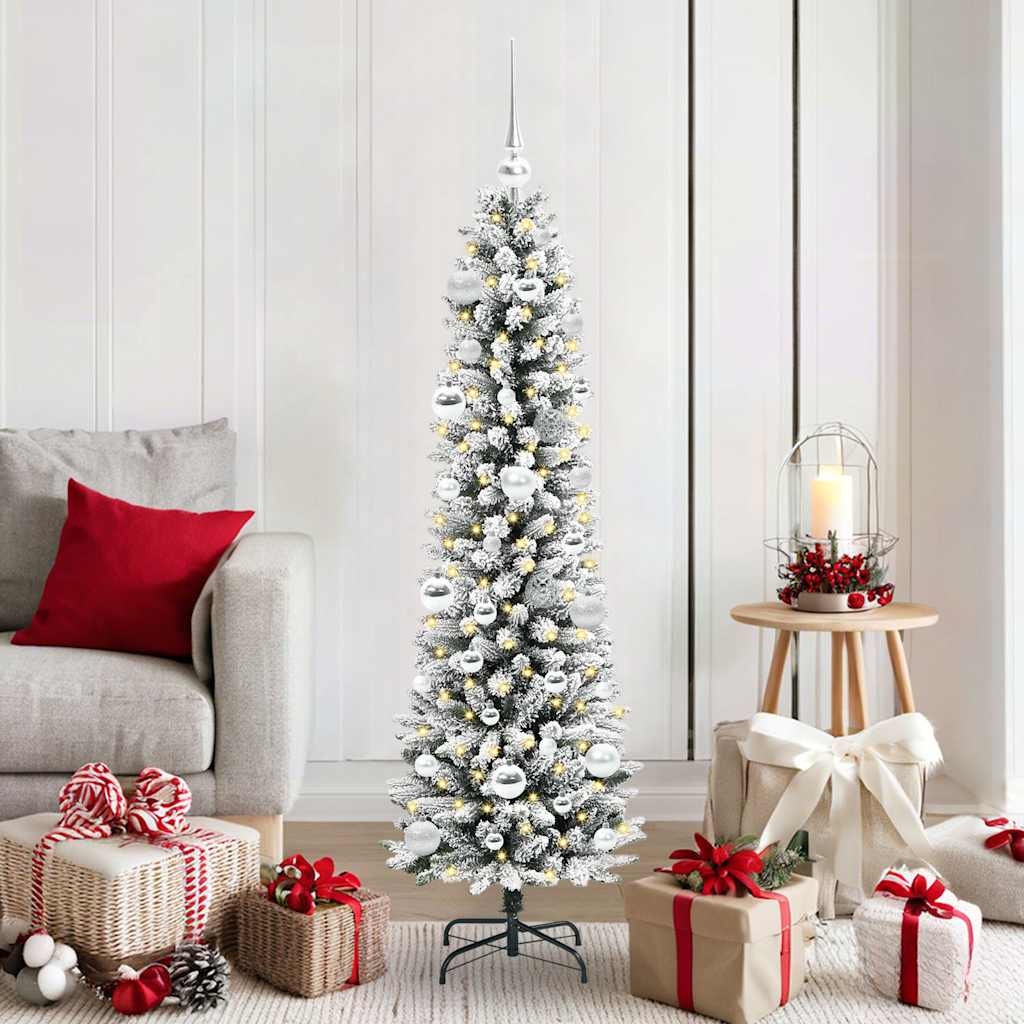 Vidaxl kunstkerstboom wit 150 cm pvc en metaal en plastic
