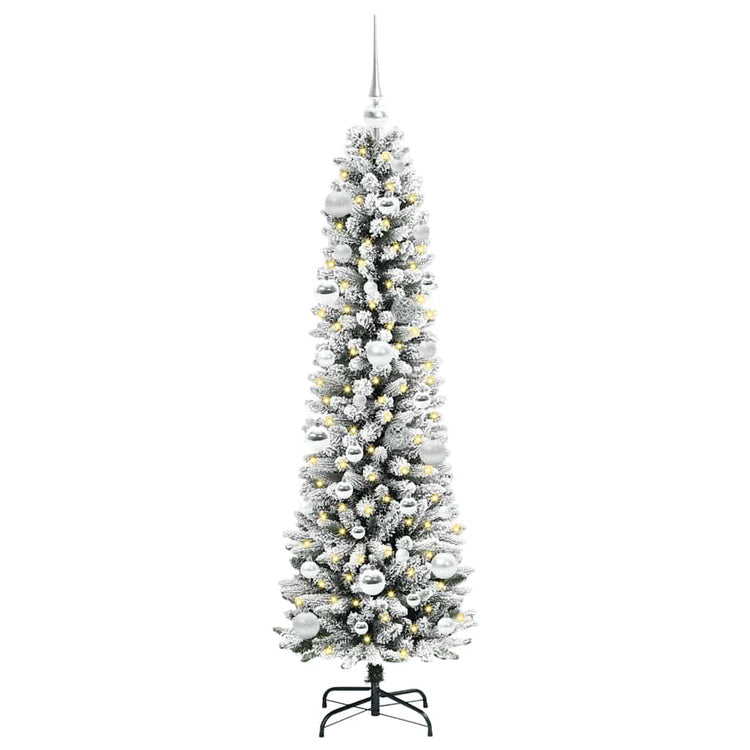 Vidaxl kunstkerstboom wit 150 cm pvc en metaal en plastic