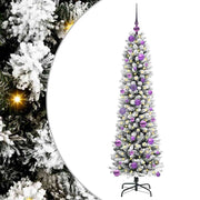 Vidaxl kunstkerstboom wit 150 cm pvc en metaal en plastic - afbeelding 2