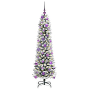Vidaxl kunstkerstboom wit 150 cm pvc en metaal en plastic - afbeelding 3