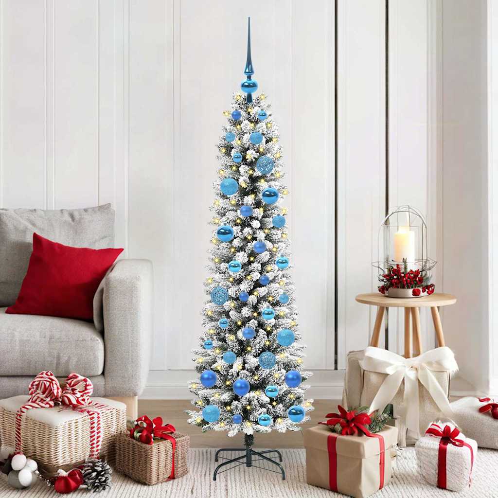 Vidaxl kunstkerstboom wit 150 cm pvc en metaal en plastic