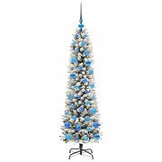 Vidaxl kunstkerstboom wit 150 cm pvc en metaal en plastic - afbeelding 3