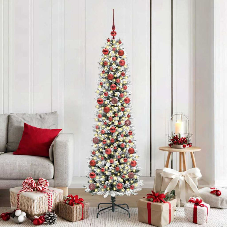 Vidaxl kunstkerstboom wit 180 cm pvc en metaal en plastic
