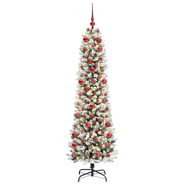 Vidaxl kunstkerstboom wit 180 cm pvc en metaal en plastic