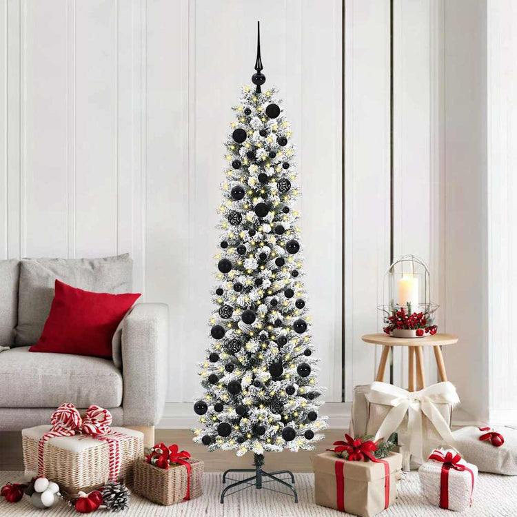 Vidaxl kunstkerstboom wit 180 cm pvc en metaal en plastic