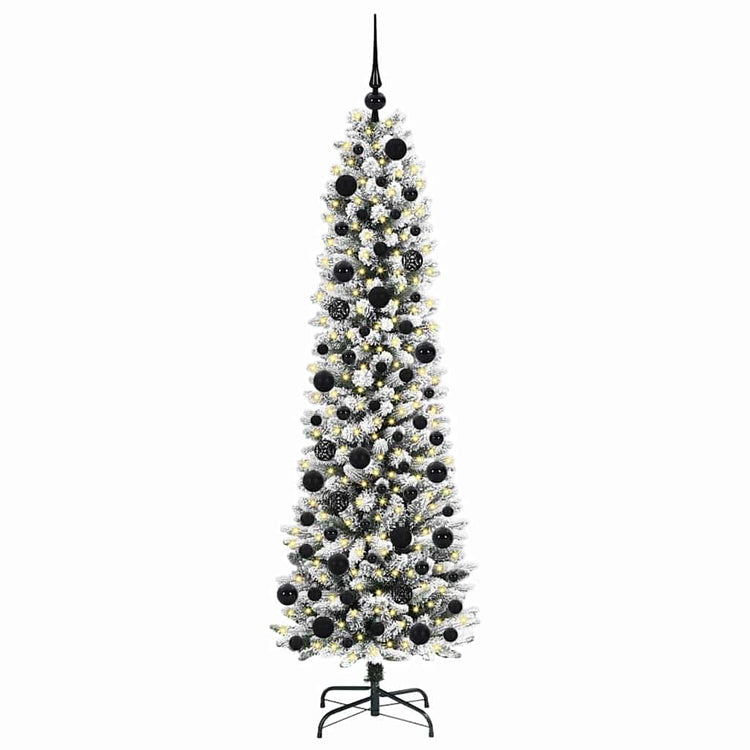 Vidaxl kunstkerstboom wit 180 cm pvc en metaal en plastic
