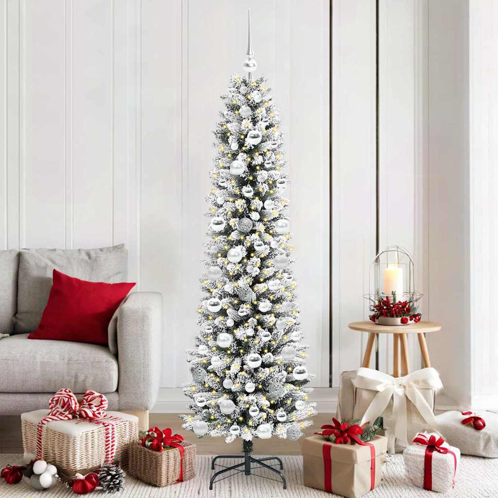 Vidaxl kunstkerstboom wit 180 cm pvc en metaal en plastic