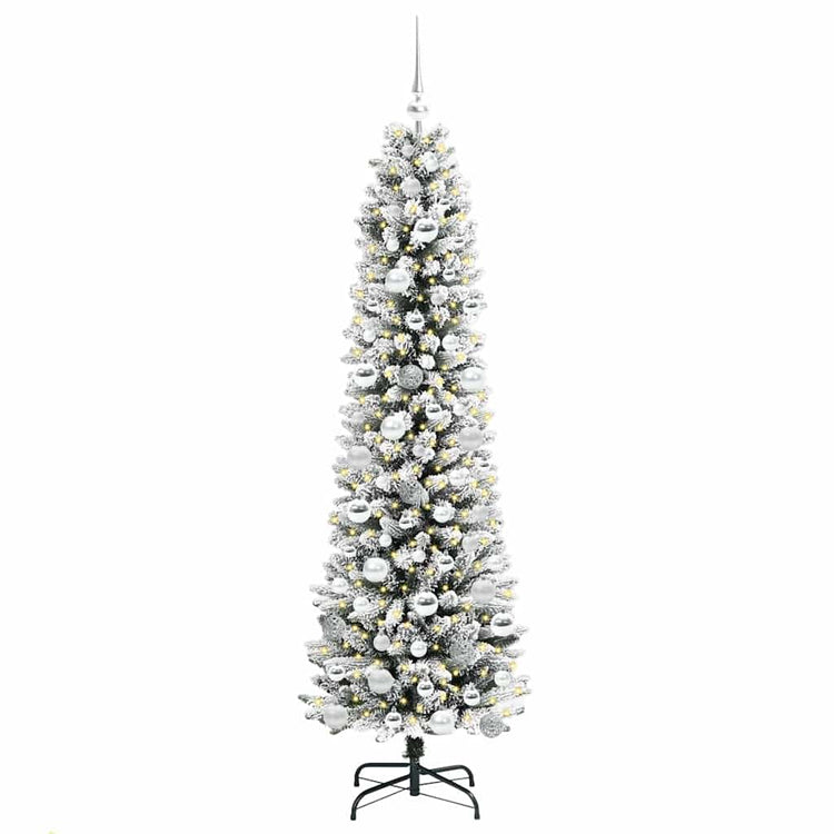 Vidaxl kunstkerstboom wit 180 cm pvc en metaal en plastic