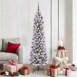 Vidaxl kunstkerstboom wit 180 cm pvc en metaal en plastic - afbeelding 1
