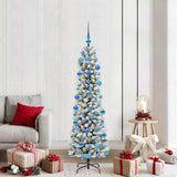 Vidaxl kunstkerstboom wit 180 cm pvc en metaal en plastic - afbeelding 1