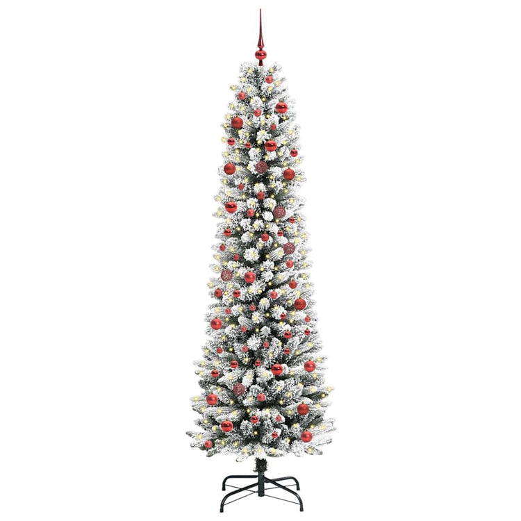 Vidaxl kunstkerstboom wit 210 cm pvc en metaal en plastic