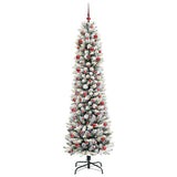 Vidaxl kunstkerstboom wit 210 cm pvc en metaal en plastic - afbeelding 3