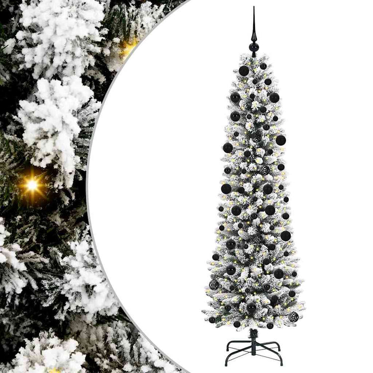 Vidaxl kunstkerstboom wit 210 cm pvc en metaal en plastic