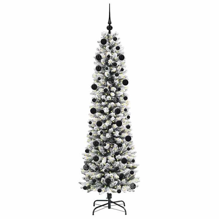 Vidaxl kunstkerstboom wit 210 cm pvc en metaal en plastic