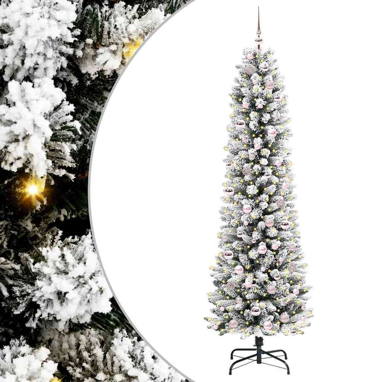 Vidaxl kunstkerstboom wit 210 cm pvc en metaal en plastic