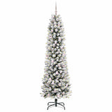 Vidaxl kunstkerstboom wit 210 cm pvc en metaal en plastic - afbeelding 3