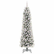Vidaxl kunstkerstboom wit 210 cm pvc en metaal en plastic - afbeelding 3