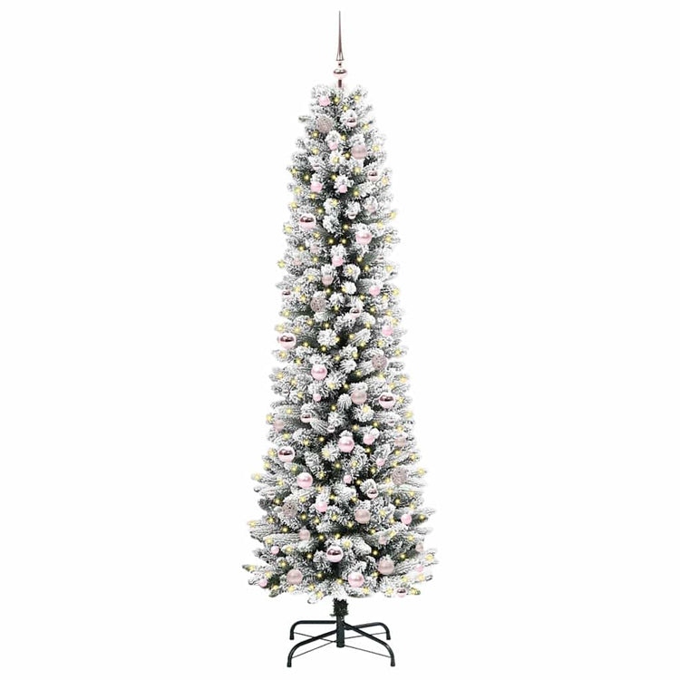 Vidaxl kunstkerstboom wit 210 cm pvc en metaal en plastic