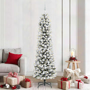 Vidaxl kunstkerstboom wit 210 cm pvc en metaal en plastic - afbeelding 1